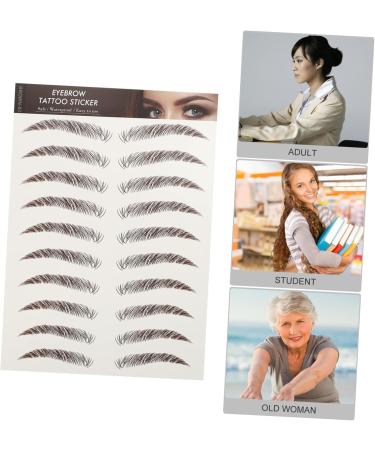 PLAFOPE Fake Eyebrow Stickers 9 sheets Temporary Eyebrows Hairlike Tattoos Transfer Transfers Stickers Shaping Sticker Eyebrow 21x14.7cm Brown - Buy Online on GoSupps.com