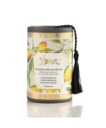 Cristalray Natural Ottoman Handmade Soap with Olive Oil in Cylindrical Tin Lemon Blossom 2 pcs 75g