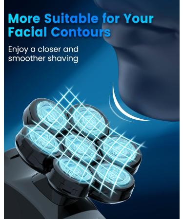 Head Shavers for Bald Men - 6-in-1 Electric Razor with LED Display & Waterproof Design - Rechargeable 7D Rotary Grooming Kit - Perfect for Dry/Wet Use - Buy Online on GoSupps.com