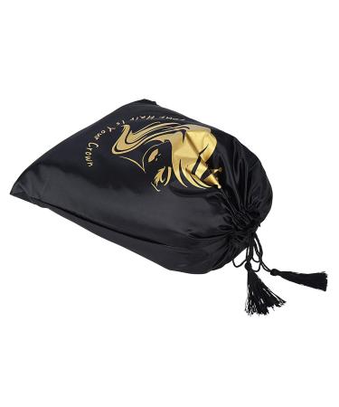 10 Satin Wig Pockets with Cord Strain - Soft Packaging Bags for Hair Extensions | Travel Gift Bags (Black) - Buy Online on GoSupps.com