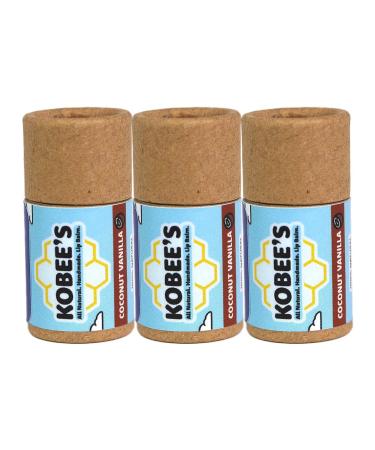 3 pack - Kobeesco Lip Balm Lip Moisturizer Lip Cure Lip Balm Chapstick (CoconutVanilla)