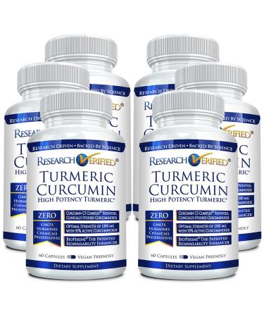 Research Verified Turmeric Curcumin - Lift Mood Boost Antioxidant Levels Protect Immune System - BioPerine - 360 Capsules - Made in The USA