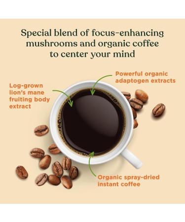Foods Mushroom Instant Coffee Four Sigma Organic and Fair Trade with Lions Mane Chaga & Mushroom 10 x 2 5 g each Packets (25g) Midium Roast - Buy Online on GoSupps.com