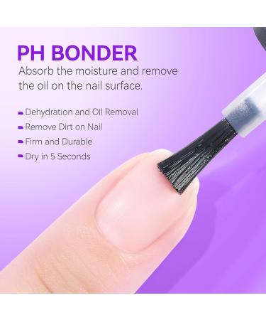 Angelike EC 6 in 1 Nail Gel Kit - Base Gel PH Bonder & Dehydrator | Acid-Free Primer & Super Shiny Formula for False Nails - International Shipping Available - Buy Online on GoSupps.com