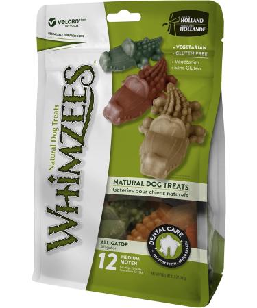 Whimzees Natural Grain-Free Dental Care Snacks for Dogs - Crocodile & Toothbrush Sticks (12 Pieces Each 2-Pack) | Best International Shipping! - Buy Online on GoSupps.com