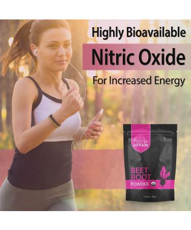 Herb Affair Organic Beet Root Powder - Natural Nitric Oxide Booster - USDA Organic Non-GMO Superfood Juice Powder - 300g - Buy Online on GoSupps.com
