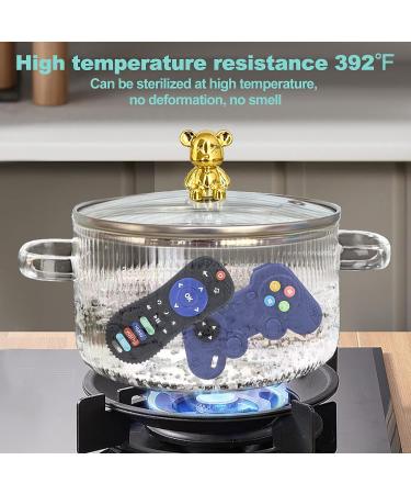 PalmPalm Baby Teether Toys - TV Remote and Gamepad Shape Silicone Teething Pacifiers for Babies 3-12 Months (Black+Blue) - Buy Online on GoSupps.com
