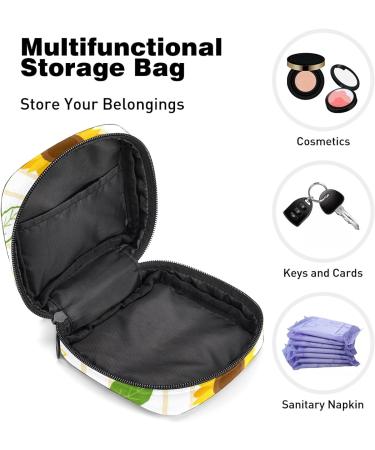 Sunflower Stripe Sanitary Napkin Storage Bag | Menstrual Cup Pouch & Makeup Organizer - Color 6 - Buy Online on GoSupps.com