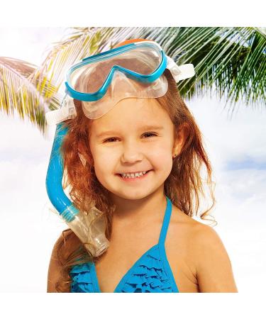 Kids Anti-Fog Snorkel Swim Mask with Nose Cover - Blue | Ideal for Snorkeling, Diving, Swimming - Buy Online on GoSupps.com