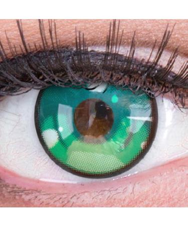 Meralens colored contact lenses anime arc 3 green crazy fun green annual lenses 1 pair with free lentil tank - top quality for carnival carnival Halloween cosplay 2023 0.0 dioptries 8.6 millimeters 14.00 millimeters 2.0 - Buy Online on GoSupps.com