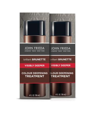 John Frieda Brilliant Brunette Hair Color Deepening Treatment for Cocoa Infused Darker Color 4 oz with Evening Primrose Oil (Pack of 2) TREATMENT 2