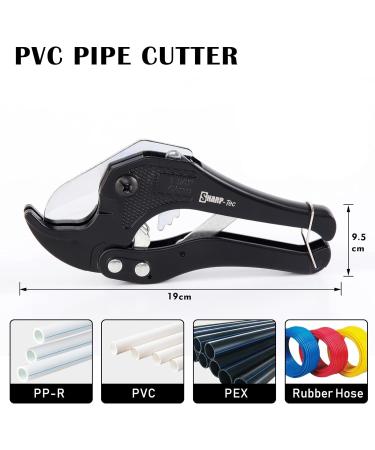 Sharp-Tec Heavy Duty PVC Pipe Cutter - 3-42mm Ratchet Tubing Cutter with Aluminium Alloy Body and 65mm Blade - Black - Buy Online on GoSupps.com