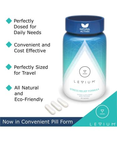 Levium Calming Stress Relief Vitamin Supplement | Natural Mood Boosting Capsules | 90 Count Bottle - Buy Online on GoSupps.com