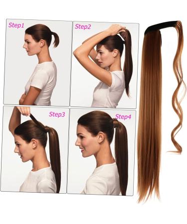 SOESFOUFU Curly Wig Ponytail Hair Extension Real Hair Ponytail Heat Synthetic Wavy Wig Curly Closure Wig Human Hair Curly Wigs Dark Brown Wig Clip-on Scarf High Temperature Wire Women's - Buy Online on GoSupps.com