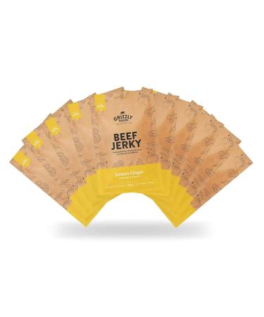 Premium German Beef Jerky 10-Pack | Lemon Ginger Flavor | High-Quality Dried Meat (500g) - International Shipping - Buy Online on GoSupps.com
