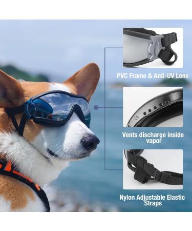 Namsan Adjustable Waterproof Dog Sunglasses - Windproof Protective Glasses for Medium/Large Dogs - Black - Buy Online on GoSupps.com