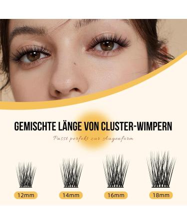 Cluster Lashes Quewel 168pcs - C Curl 12-18mm Eyelash Extensions - Soft & Light Volume False Eyelashes for Home Use - Buy Online on GoSupps.com