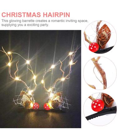 FRCOLOR 3 Pairs Luminous Antler Hair Clip deer horn branch reindeer hair clip reindeer headdress Halloween cosplay costume Christmas Hairpin Ear clip elk horns non-woven fabric toddler - Buy Online on GoSupps.com