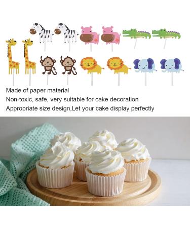cyrank 14Pcs Farm Cupcake Topper Farm Animal Theme Cupcake Topper Cake Picks Decoration Cake Topper Party Decorations for Kids Birthday Baby Shower - Buy Online on GoSupps.com