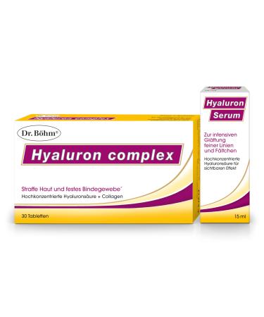 Dr.B hm Hyaluron Complex 30 tablets + 15 ml Hyaluron serum: to preserve tight skin and a solid connective tissue moisturizing