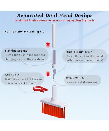 5 in 1 Keyboard Cleaner Kit | Soft Brush + Airpod Cleaner | Keycap Puller | Red | for Computer/Laptop, Bluetooth Earphones, Airpods Pro, Camera Lens, Electronics - Buy Online on GoSupps.com