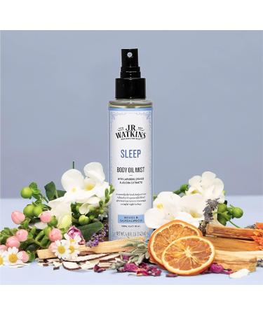 J.R. Watkins Sleep Body Oil Mist - Natural Monoi & Sandalwood, 4.8 oz - Promotes Restful Sleep, Hydrates Skin - Buy Online on GoSupps.com