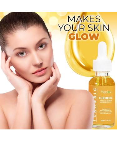 Turmeric Serum for Face & Body - Natural Brightening & Repair Solution | Fights Acne, Evens Tone, Heals Scars | Pure Turmeric Oil Skincare - Buy Online on GoSupps.com