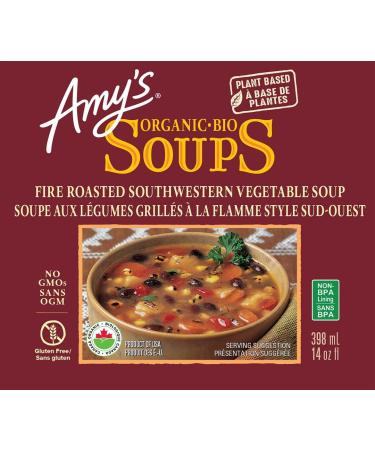 Amy s Kitchen Fire Roasted Southwestern Vegan Vegetable Soup Gluten-Free Dairy-Free Soy-Free Kosher Plant-Based 12-pack (398ml per can) - Buy Online on GoSupps.com