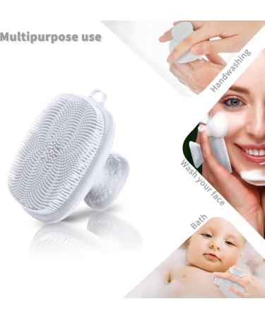 VWMYQ Silicone Face Scrubber for Men Facial Cleansing Brush Silicone Face Wash Brush Manual Waterproof Cleansing Skin Care Face Brushes for Cleansing and Exfoliating (White) - Buy Online on GoSupps.com