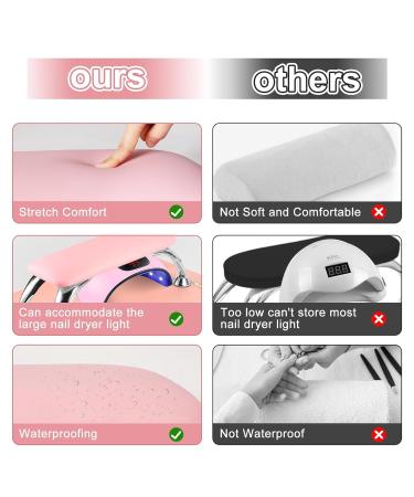 Big Arm Rest for Nails - Microfiber Leather Manicure Cushion Soft Removable Hand Rest for Nail Art & Toenails (Pink) - Essential Nail Tools Included - Buy Online on GoSupps.com