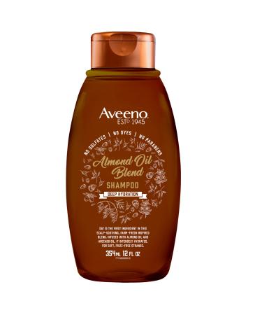 Aveeno Almond Oil Blend Sulfate-Free Shampoo with Avocado Oil for Intense Hydration  Deep Moisturizing Shampoo for Thick  Curly  Frizzy or Coarse Hair  Paraben & Dye-Free  12 Fl Oz