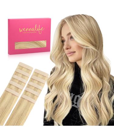 If -of -hearted tape extensions real hair light blonde highlights gold blonde 10pcs tape in extensions real hair 20g 25cm invisible hair extension real hair invisible smooth tape refill pack for girls 25cm 20g 10pcs #16/2 light blonde highlights gold blon