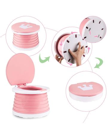 Kids Portable Folding Toilet Seat - Foldable Potty Chair for Boys & Girls | Toddler Potty Training Seat (Pink) - Buy Online on GoSupps.com