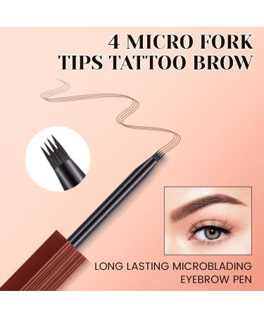  U-Shinein 3D Microblading Eyebrow Pencil Waterproof Long Lasting Eyebrow Pencil with 4 Micro Tips for Natural Makeup Brown - Buy Online on GoSupps.com
