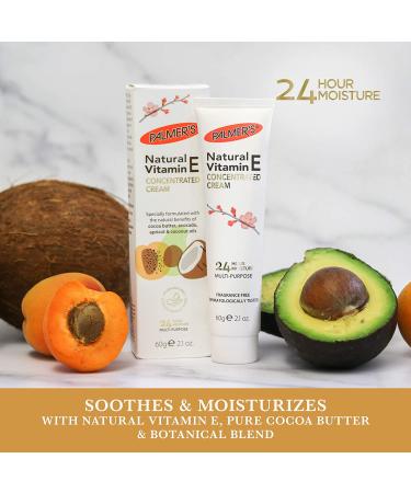 Palmer's Natural Vitamin E Cream Fragrance Free - 2.1 oz (60g) | Intensive Moisturizer - Buy Online on GoSupps.com