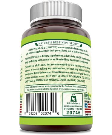Herbal Secrets Senna 500 mg - 120 Veggie Capsules | Natural Non-GMO Gluten Free | USA Made Dietary Supplement - Buy Online on GoSupps.com