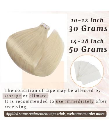 Ugeat 60cm Real Hair Tape Extensions - Blonde Invisible Adhesive 20 Pieces 50g - #60 - Buy Online on GoSupps.com