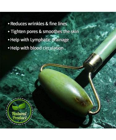 Krisav Facial Massager Jade Roller & Gua Sha Tool Natural Himalayan Stone for Face Neck Healing Skin Wrinkles & Serum Application - Buy Online on GoSupps.com