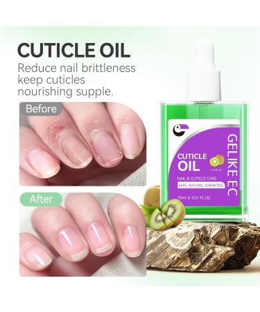  gelike ec Gelike EC Fast Absorbing Cuticle Care Moisturizing and Repairing Oil - Natural Kiwi Fragrance for Women and Men (Dry & Damaged Nails) - Buy Online on GoSupps.com