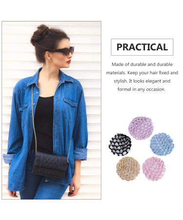 Lurrose 10pcs Pearl Bun Cover - Colorful Elastic Crochet Hair Net for Girls & Women | Perfect Ballet Bun Accessory - Buy Online on GoSupps.com