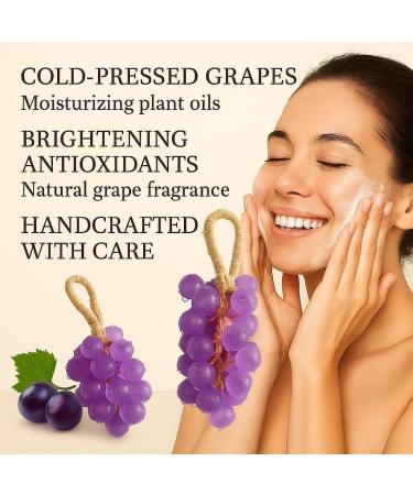 Grape Soap On A Rope Handcrafted Grapes Soape Bunch Shaped Natural Cold Process Artisan Soaps To Hang Decor Lasting Fragrance Christmas Gift for Men and Women Blue - Buy Online on GoSupps.com