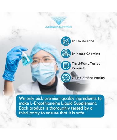 Absonutrix L-Ergothioneine Liquid Supplement 590 mg 200 Servings Made in USA Quick Absorption Quality Potent Ingredients Non-GMO GMP Certified Facility Cruelty-Free Products - Buy Online on GoSupps.com