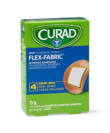 Curad Flex Fabric Spot Adhesive Bandages, Bandage Diameter is 7/8" (Box of 100)
