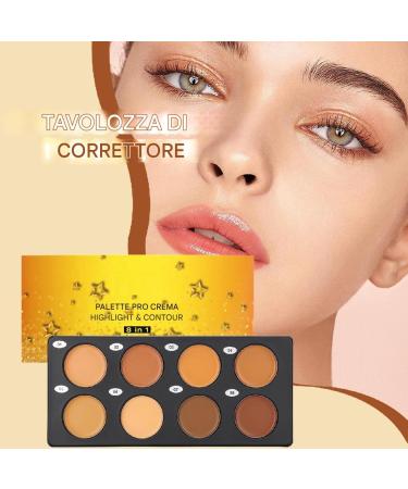 Concealer Palette 8 Long-Lasting and Smudge-Resistant Face Makeups Contour and Colour Correction Palette with Cream Coloured Concealer For Women Girls Adults Friends and Girlfriend - Buy Online on GoSupps.com
