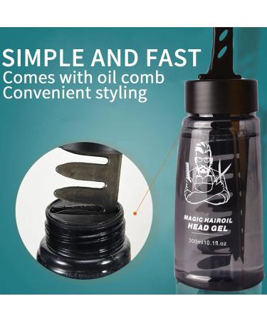 2 in 1 Styling Gel with Comb - Professional 2-in-1 Hair Wax Gel with Comb Long-Lasting Hair Lightweight Mens Hair Styling Gel Tool Fast Build Hair Styling Men's Oil Head One Comb Cool 300ml - Buy Online on GoSupps.com