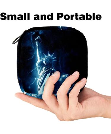 Menstrual Bag with Zipper - Stylish Ladies Napkin & Tampon Collection Bag for Women & Girls | Statue of Liberty Design - International Shipping Available - Buy Online on GoSupps.com