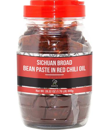 Soeos Sichuan Broad Bean Paste with Chili Oil 28.22oz (800g), Hongyou Doubanjiang, Pixian Doubanjiang Chili Paste, Ingredient for Sichuan Cuisine, Fermented Bean Paste, Red Bean Paste, Chili Paste. 1.76 Pound (Pack of 1) - Buy Online on GoSupps.com