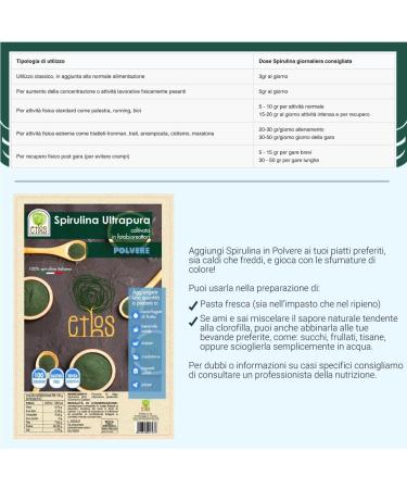  Ethos ETHOS Spirulina Powder 100g - Pure Spirulina algae powder produced and packaged in Italy natural superfood for creative cooking vegan supplement rich in phycocyanin and protein free from - Buy Online on GoSupps.com