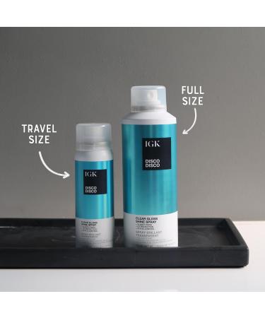 IGK Disco Disco Clear Gloss Shine Spray | Full + Travel Size | Lightweight High-Shine Finishing Hair Spray | 5.3 + 2.1 oz (Pack of 2) - Buy Online on GoSupps.com