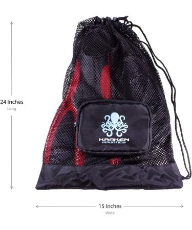 Kraken Aquatics Compact Mesh Gear Bag - Ideal for Scuba Diving, Snorkeling, Swimming, Beach & Sports - Black - Buy Online on GoSupps.com